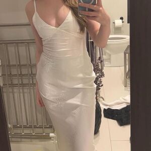 Stylish White Spaghetti Strap Dress